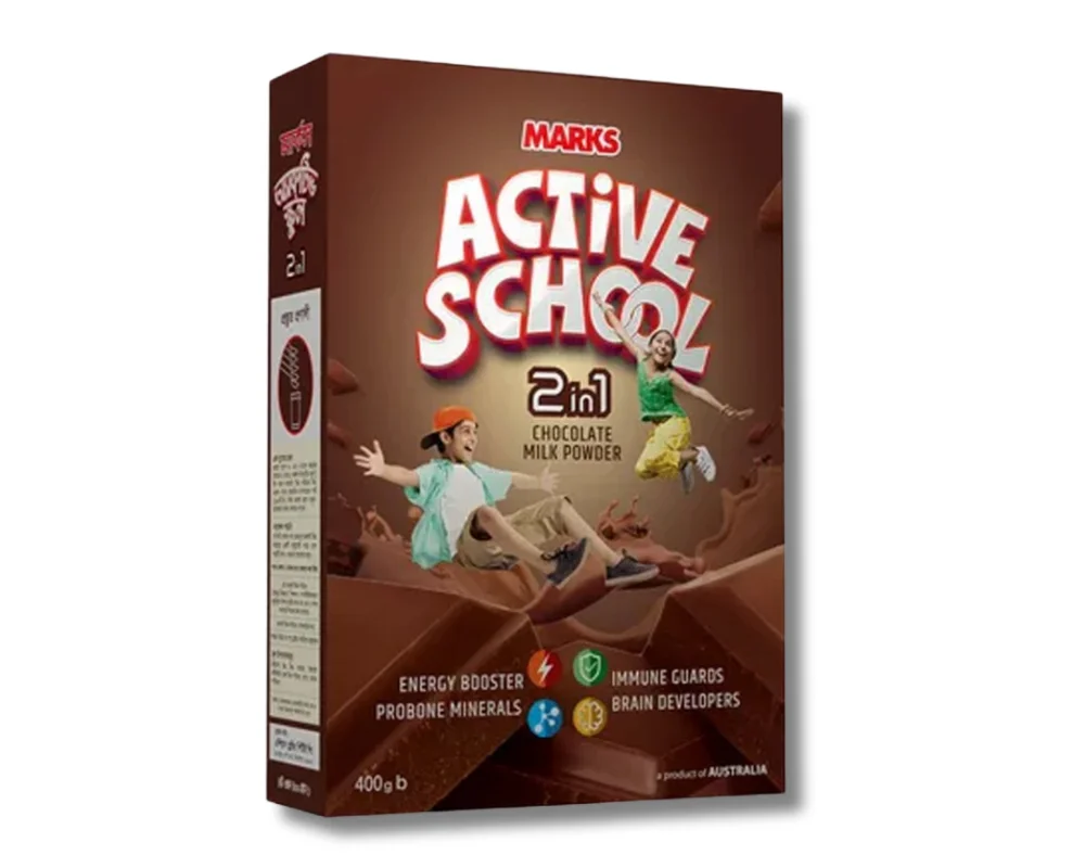 Marks Active School 2in1 Chocolate Milk Powder 400gm.webp